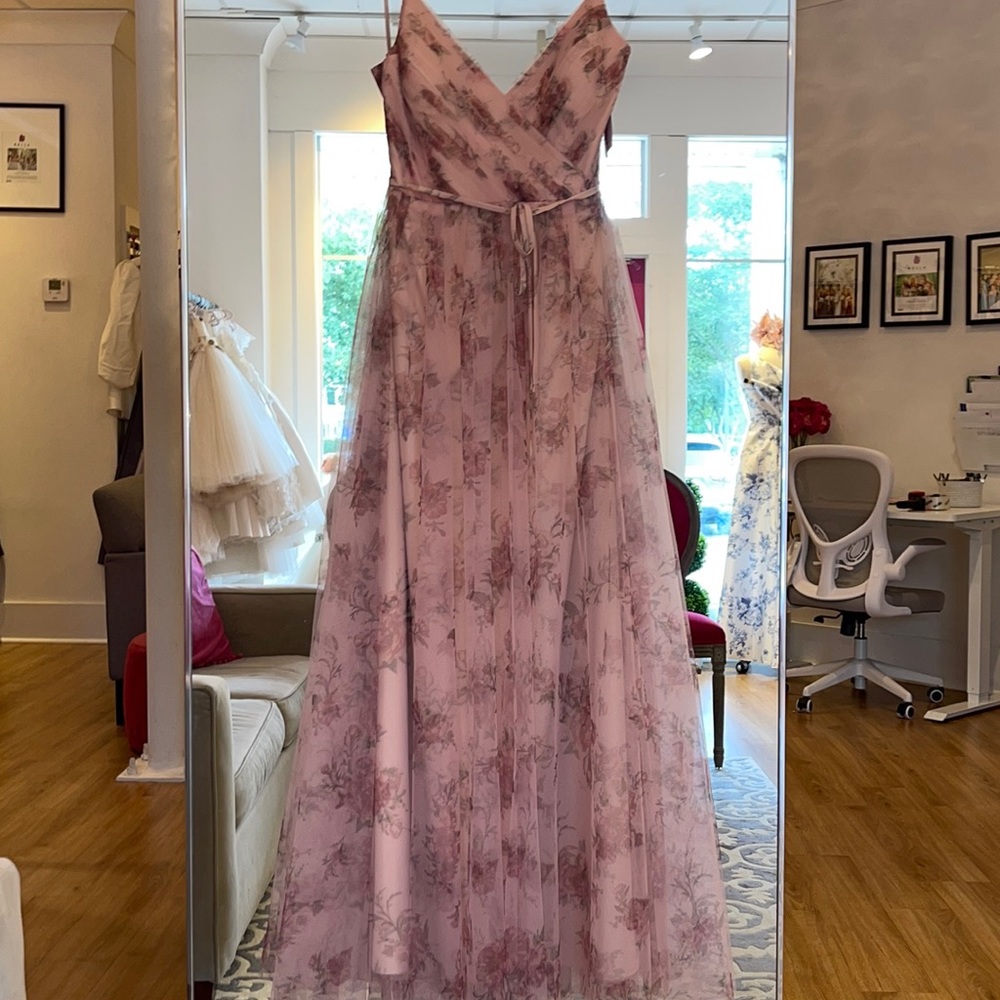 Marchesa bridesmaids Tivoli  blush printed tulle size 14 new without tags